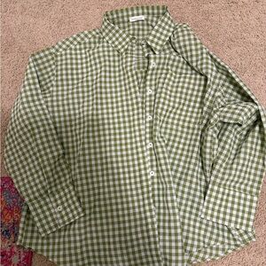 Green Gingham Women's Top